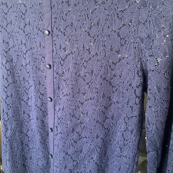 Navy blue lace crop top small - Picture 4 of 5